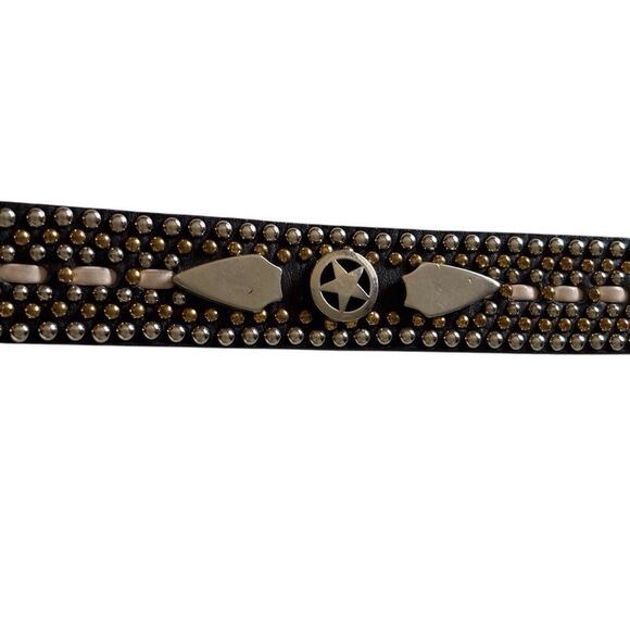 Lily Farouche Munich Studded Black Leather Belt Silver Buckle sz M 31” Mod main image 11